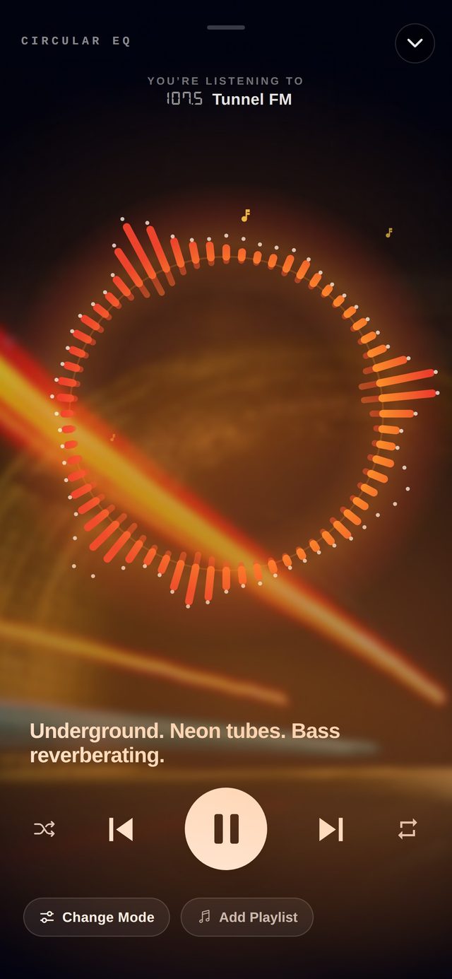 Circular EQ mode on Tunnel FM