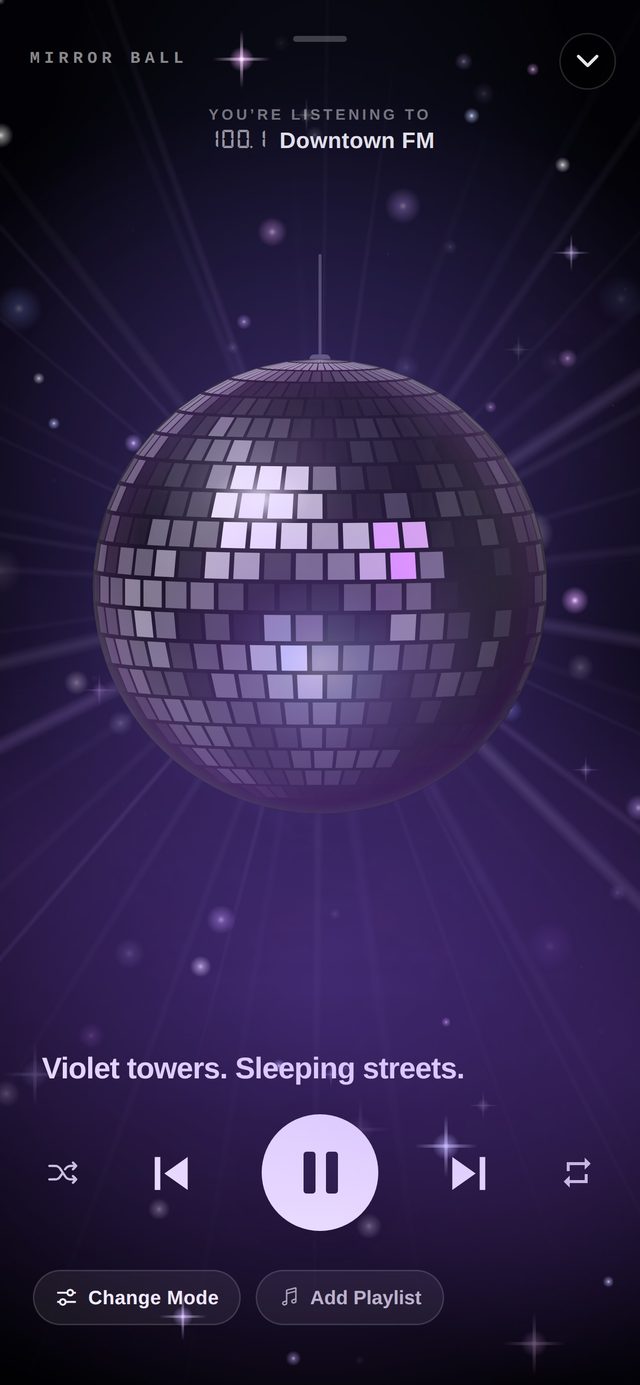 Mirror Ball mode on Downtown FM