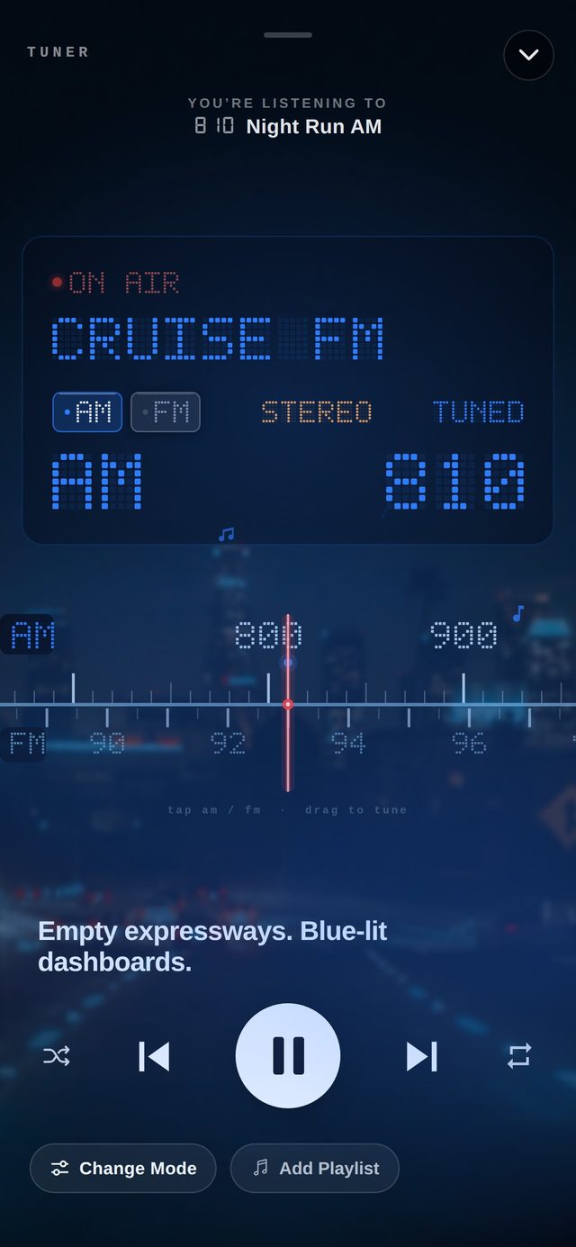 Tuner mode on Night Run AM