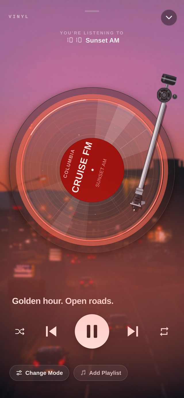 Vinyl mode on Sunset AM